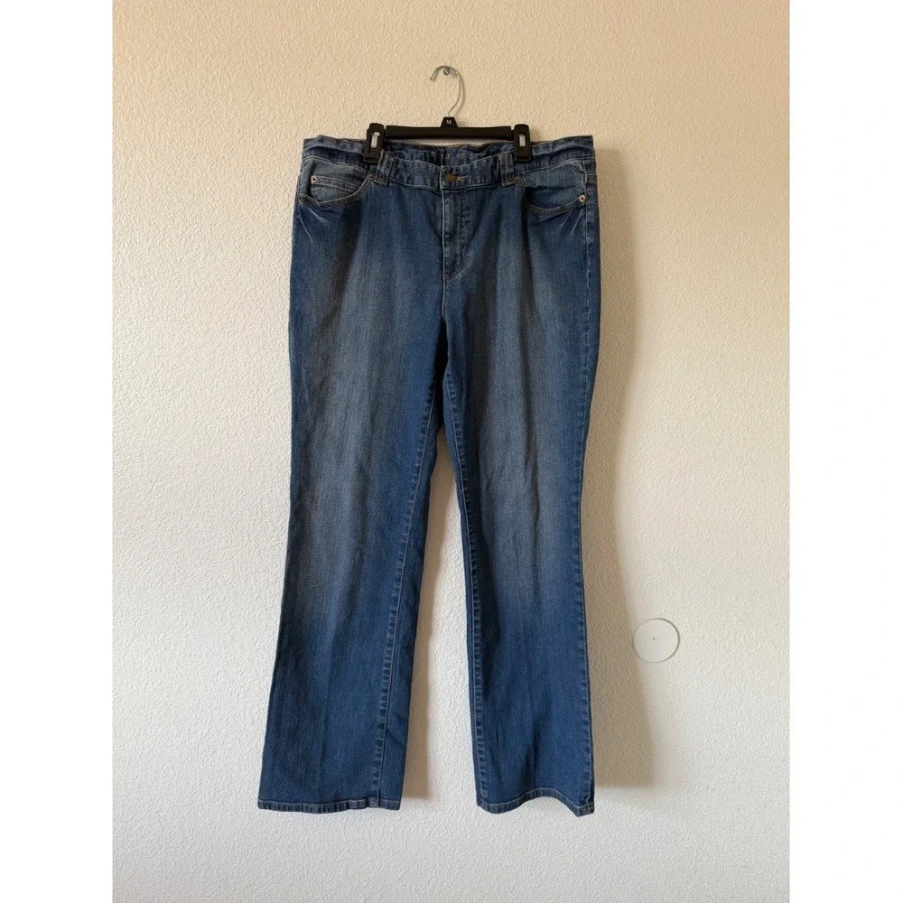 Michael Kors Plus Size 14W Womens Bootcut Jeans Blue Denim Mid Rise 99% Cotton